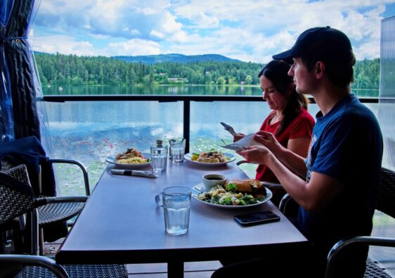 Couple sitting in restaurant