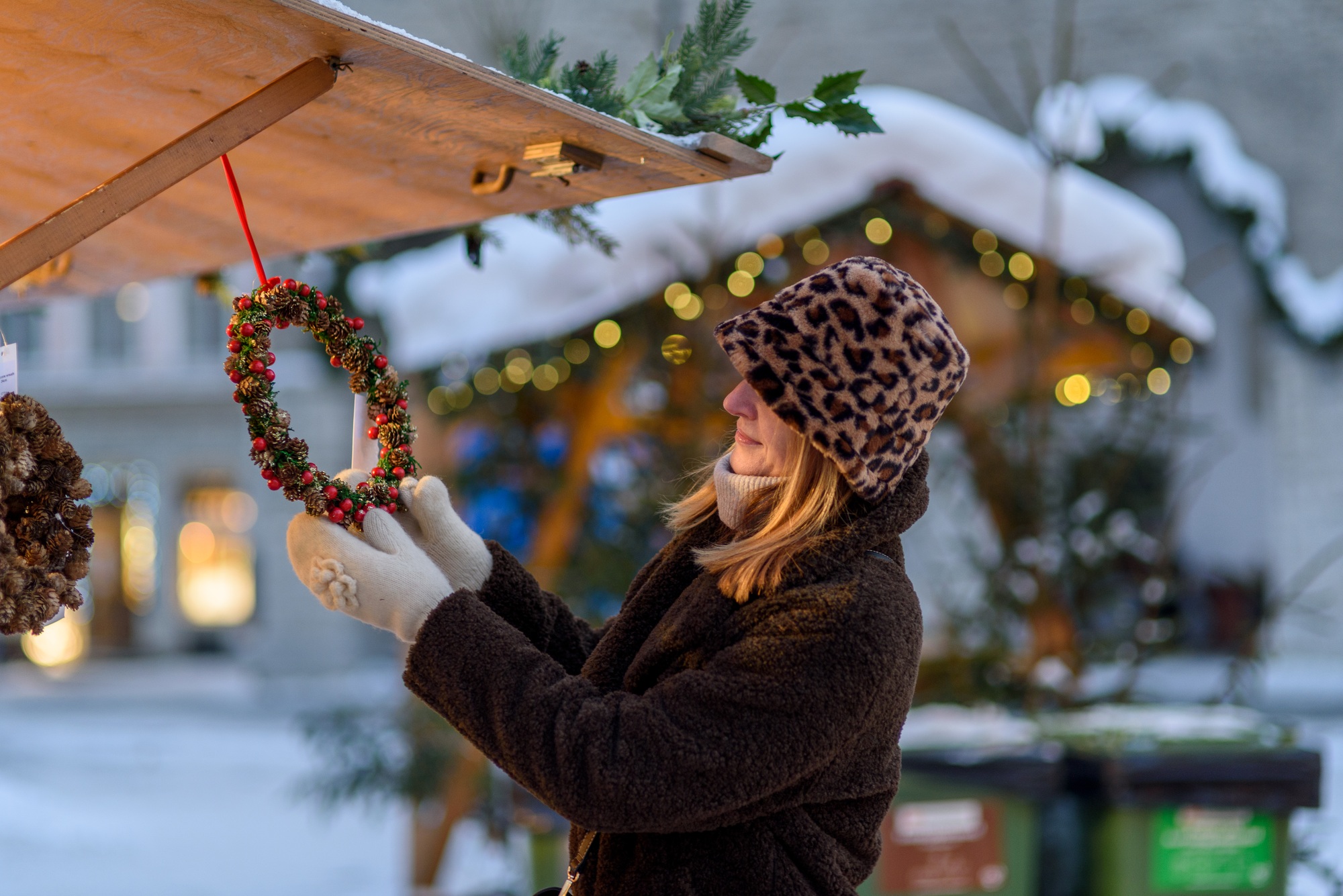 Woman at Tallinn Christmas market