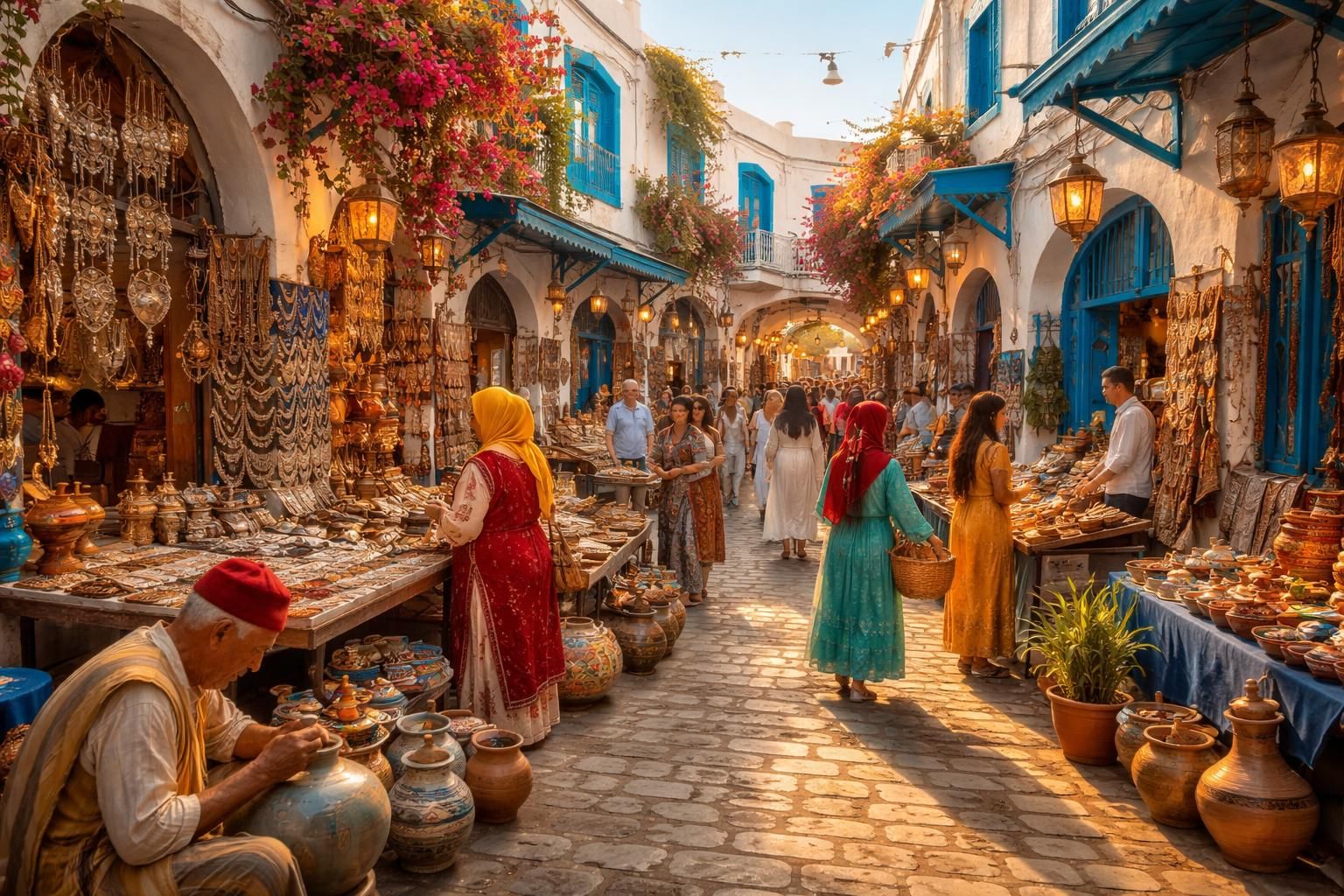 découvrez l'animation vibrante du houmt souk à djerba, tunisie, et plongez dans une expérience immersive unique mêlant culture, traditions et vie locale.