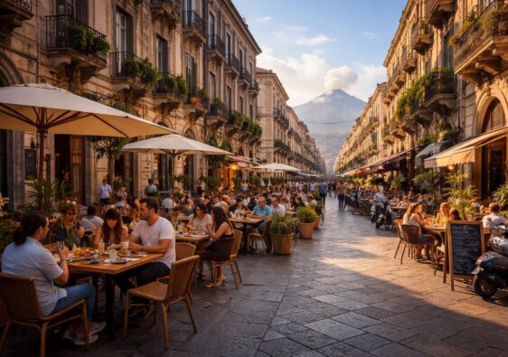 découvrez l'art de vivre à catania via etnea en explorant ses cafés et restaurants authentiques, où tradition sicilienne et ambiance conviviale se rencontrent.