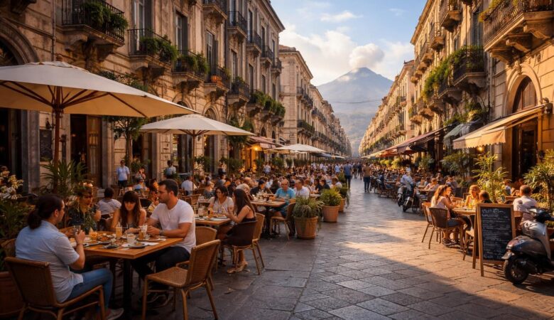 découvrez l'art de vivre à catania via etnea en explorant ses cafés et restaurants authentiques, où tradition sicilienne et ambiance conviviale se rencontrent.