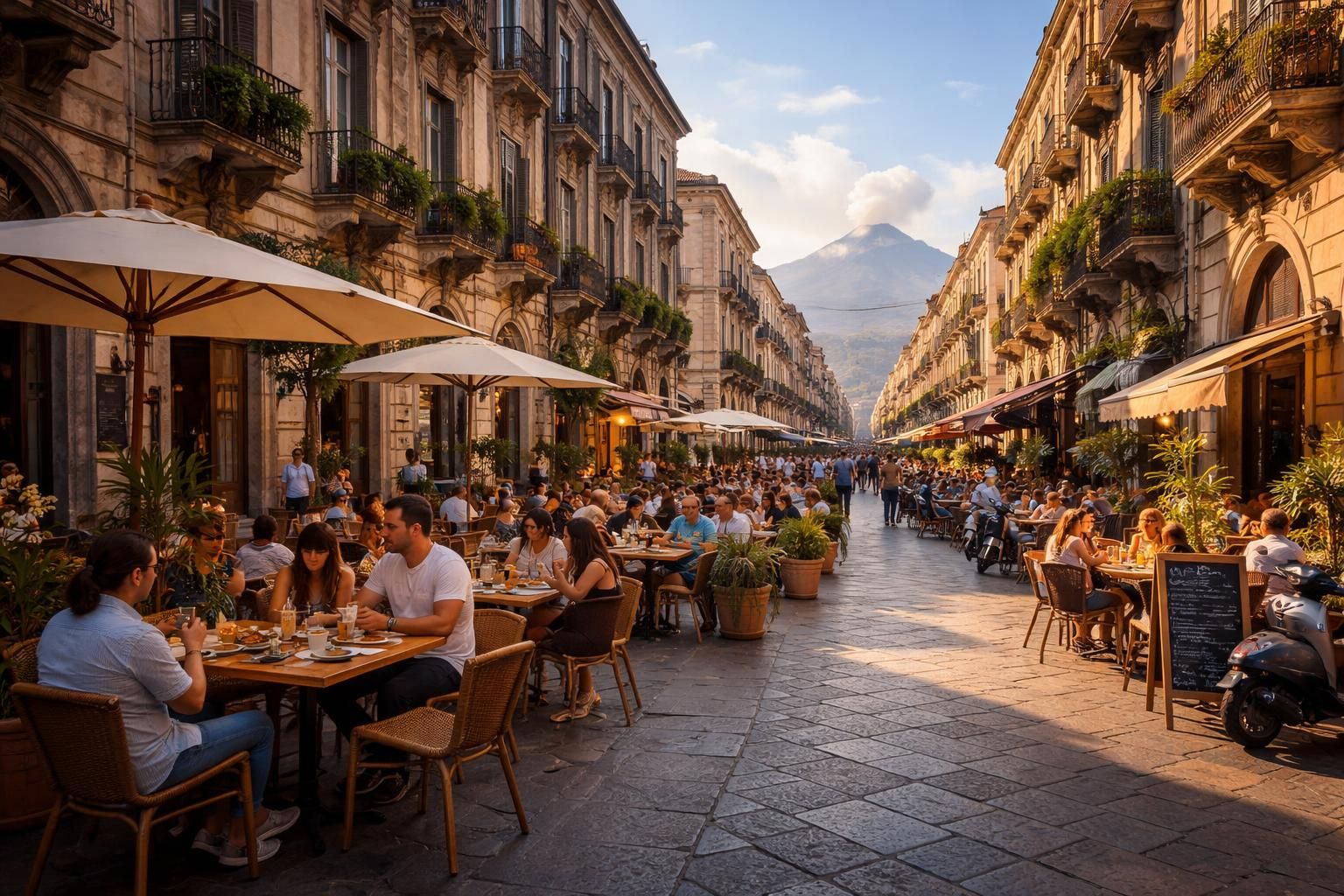 découvrez l'art de vivre à catania via etnea en explorant ses cafés et restaurants authentiques, où tradition sicilienne et ambiance conviviale se rencontrent.