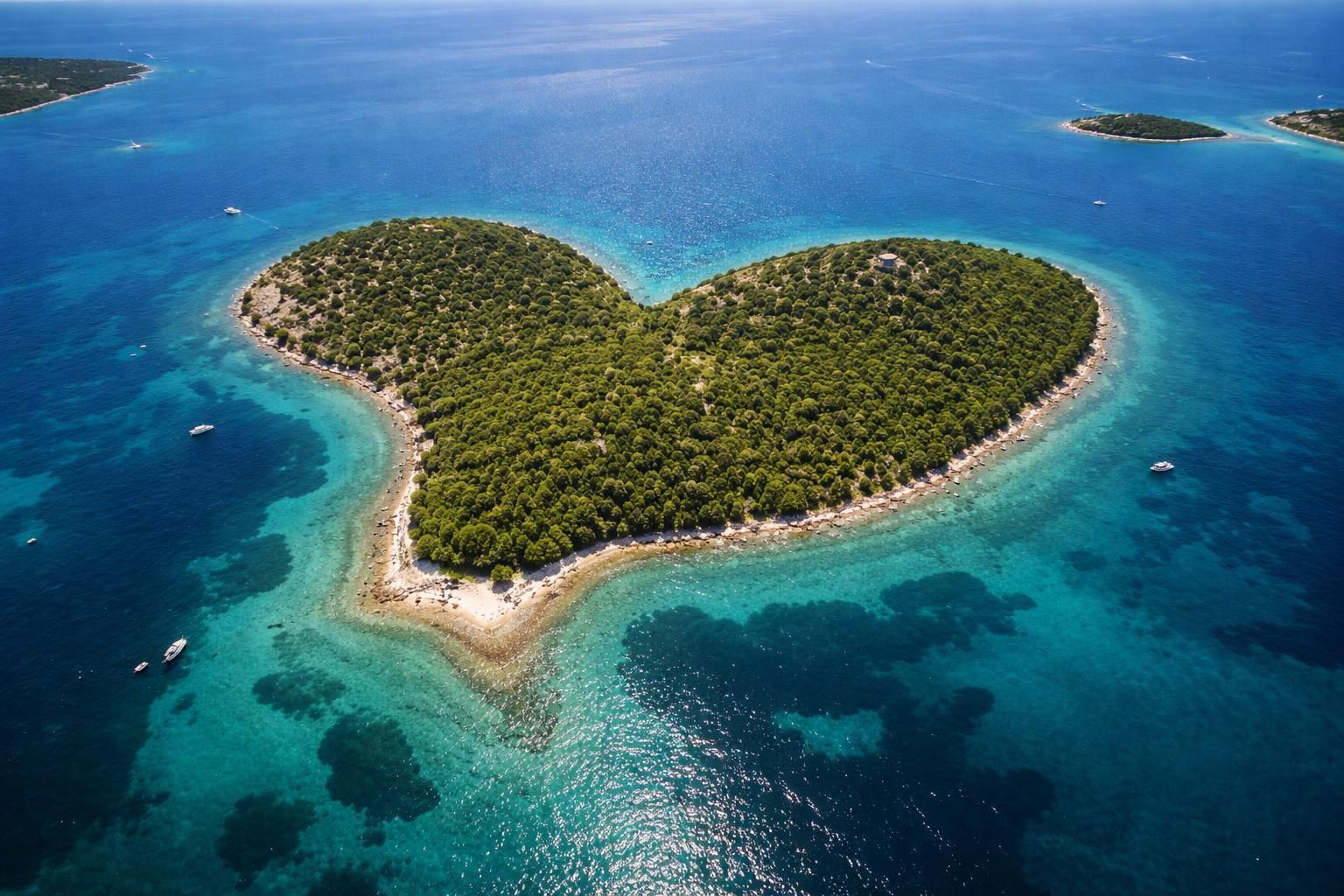 découvrez galesnjak, l'île en forme de cœur au cœur de la mer adriatique, un joyau caché idéal pour des escapades inoubliables entre nature préservée et paysages paradisiaques.