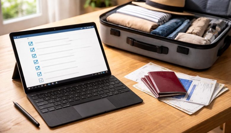 découvrez notre check-list complète pour un départ serein : préparez votre valise et organisez vos papiers directement sur votre tablette windows.
