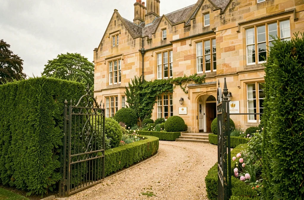 Golden Tulip Le Paradou, hôtel de caractère en Normandie avec jardin paysager et entrée en pierre dorée
