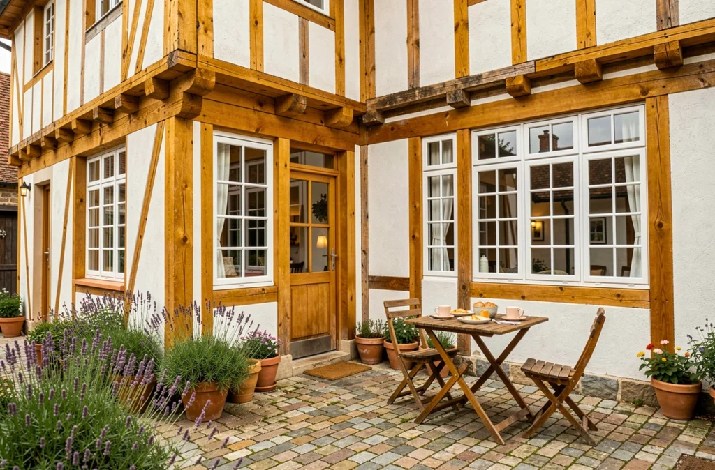 Maison Caillet Teritoria, maison d'hôtes normande authentique avec colombages et cour intérieure
